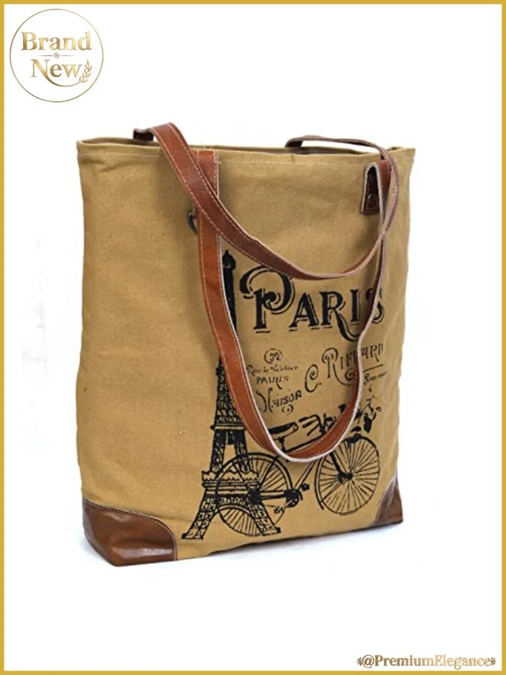 Upcycled Canvas & Leather Handbag, Tote for Women, Handmade Hobo, 16 Inch Height
